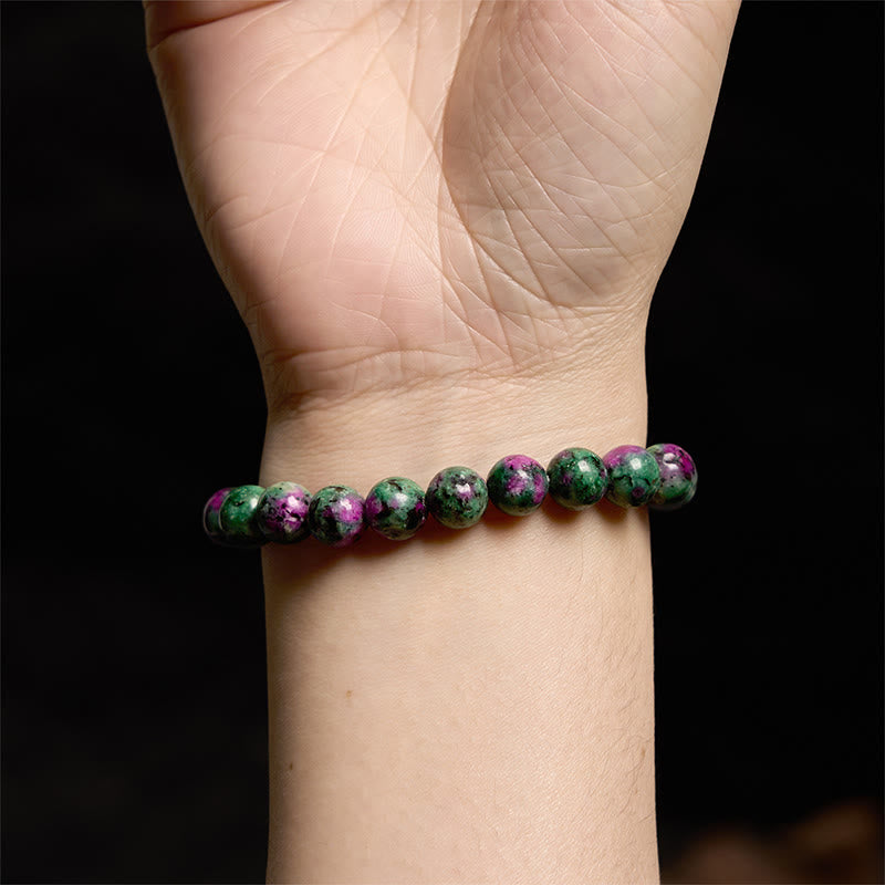 8 mm Rubin-Zoisit-Armband mit spiritueller Verbindung