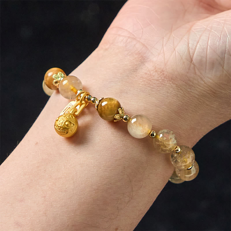 8 mm Rutilquarz-Armband für Glücksbringer für Damen