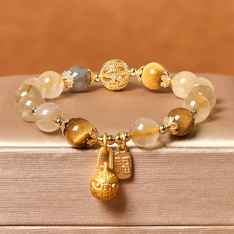 8 mm Rutilquarz-Armband für Glücksbringer für Damen