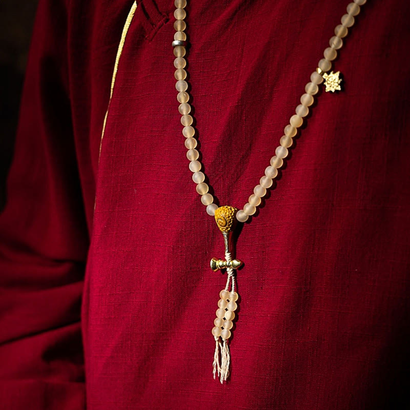 8 mm großes Schafshorn-Armband mit chinesischem Sternzeichen für Reichtum und Schutz