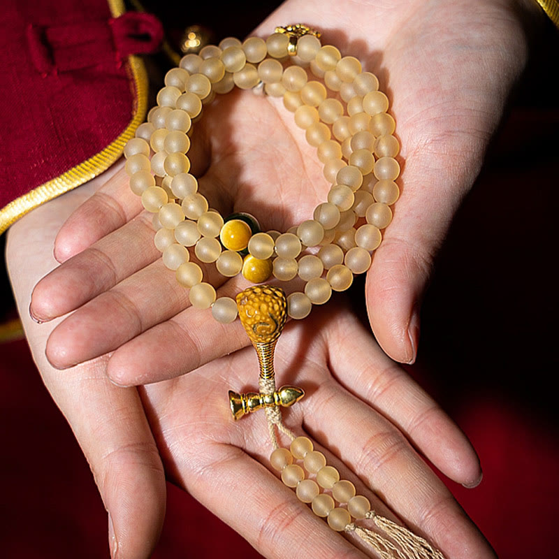 8 mm großes Schafshorn-Armband mit chinesischem Sternzeichen für Reichtum und Schutz