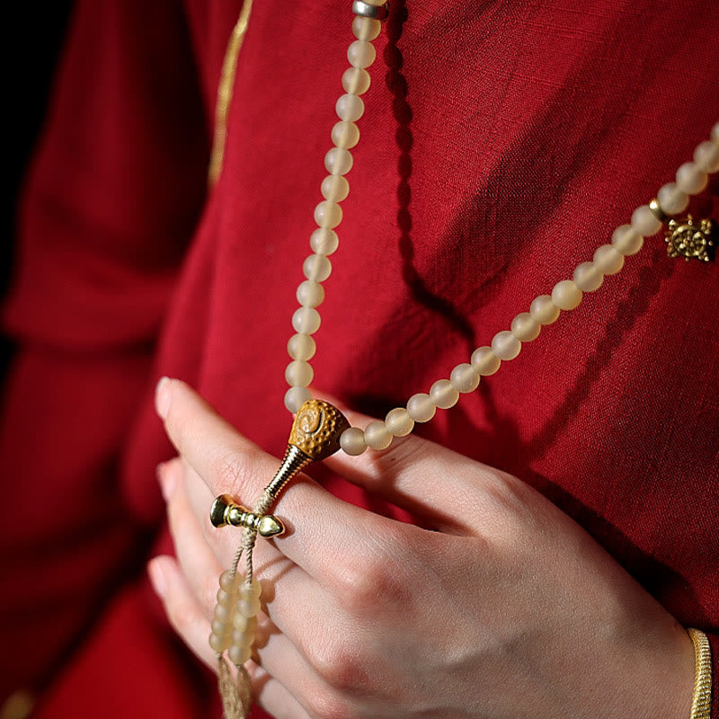 8 mm großes Schafshorn-Armband mit chinesischem Sternzeichen für Reichtum und Schutz