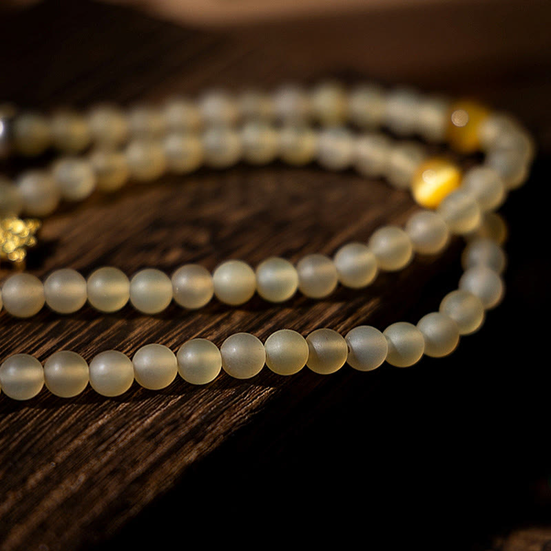 8 mm großes Schafshorn-Armband mit chinesischem Sternzeichen für Reichtum und Schutz