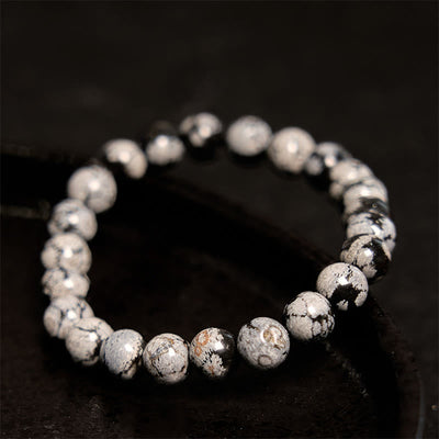 8 mm Schneeflocken-Obsidian-Balance-Armband