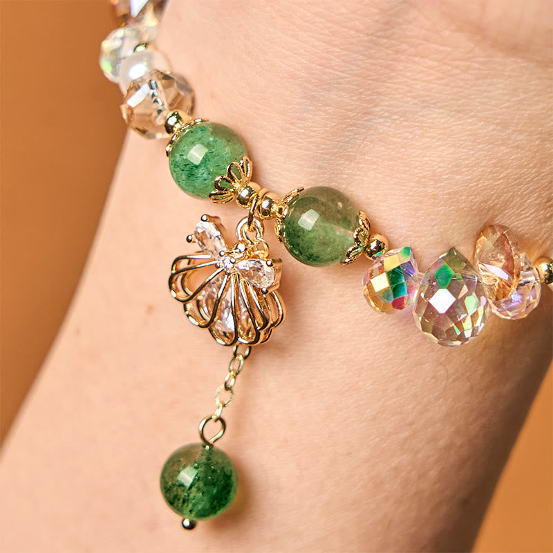 8 mm Erdbeerquarz-Perlenarmband für Heilung und Liebe