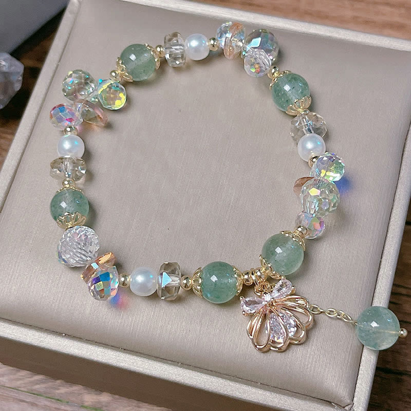 8 mm Erdbeerquarz-Perlenarmband für Heilung und Liebe