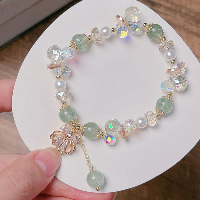 8 mm Erdbeerquarz-Perlenarmband für Heilung und Liebe