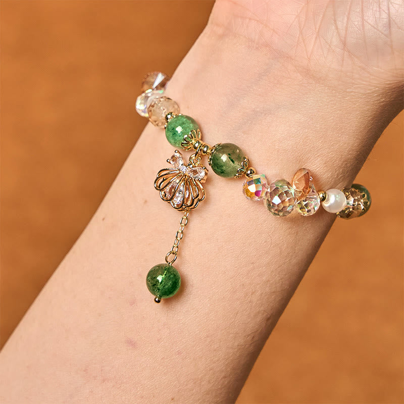 8 mm Erdbeerquarz-Perlenarmband für Heilung und Liebe