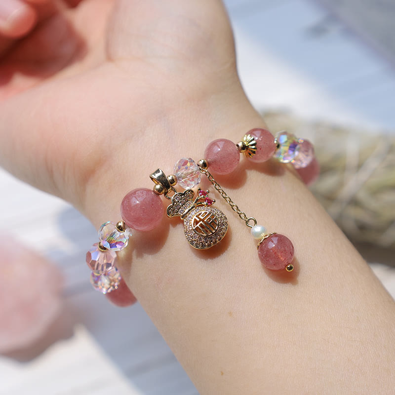 8 mm Erdbeerquarz-Spirituelles Armband für Liebe und Heilung