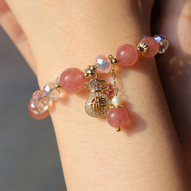 8 mm Erdbeerquarz-Spirituelles Armband für Liebe und Heilung