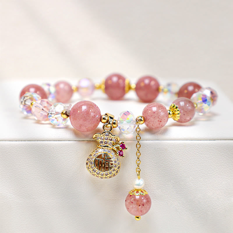 8 mm Erdbeerquarz-Spirituelles Armband für Liebe und Heilung
