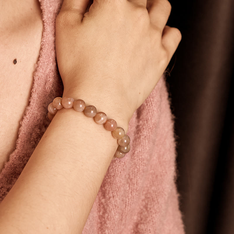 8 mm spirituelles Sonnensteinarmband für positive Energie und Reichtum