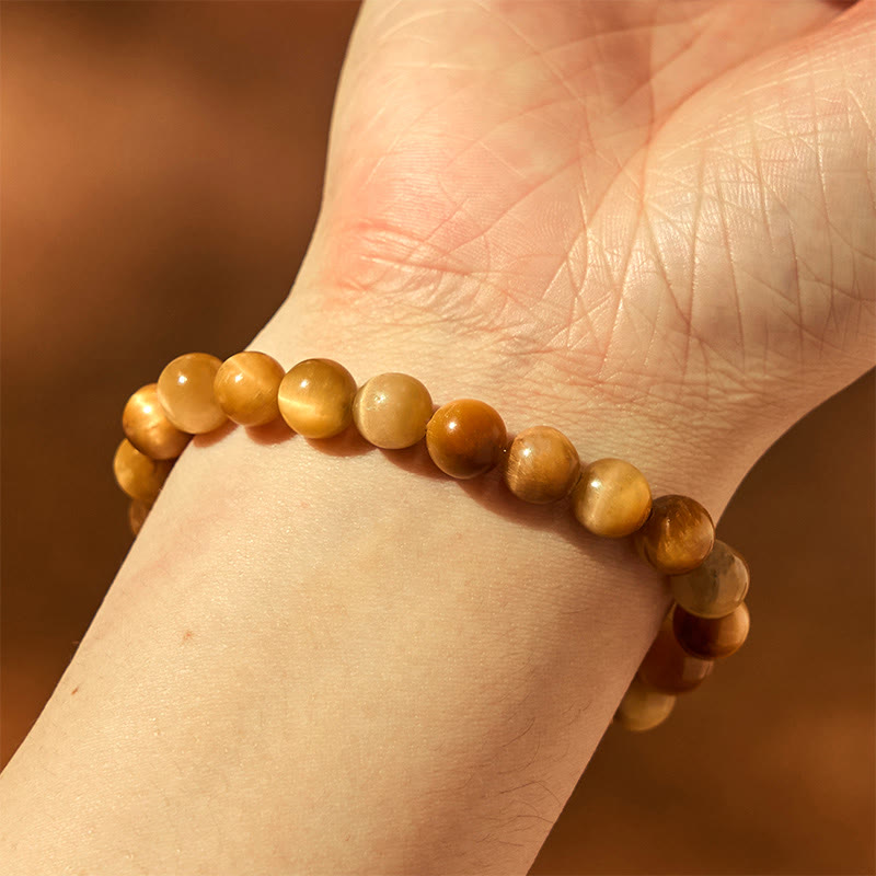 8 mm Tigerauge Amethyst Fu Charakter Stärke Armband
