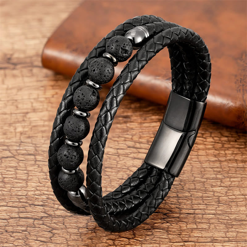 8 mm Tigerauge-Perlen-Positives Balance-Lederarmband