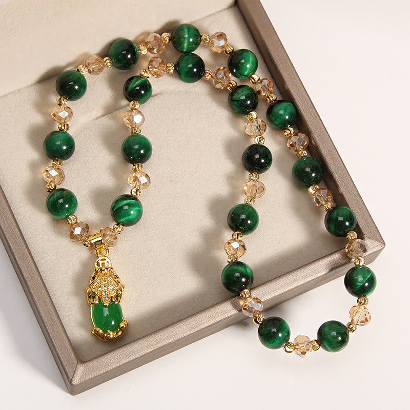 8 mm Tigerauge Pixiu Fuchs Doppelwickel-Schutzarmband