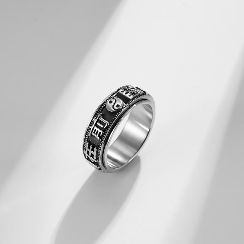 8 mm Titanstahl-beruhigender spiritueller Ring für Schlaf und Gleichgewicht