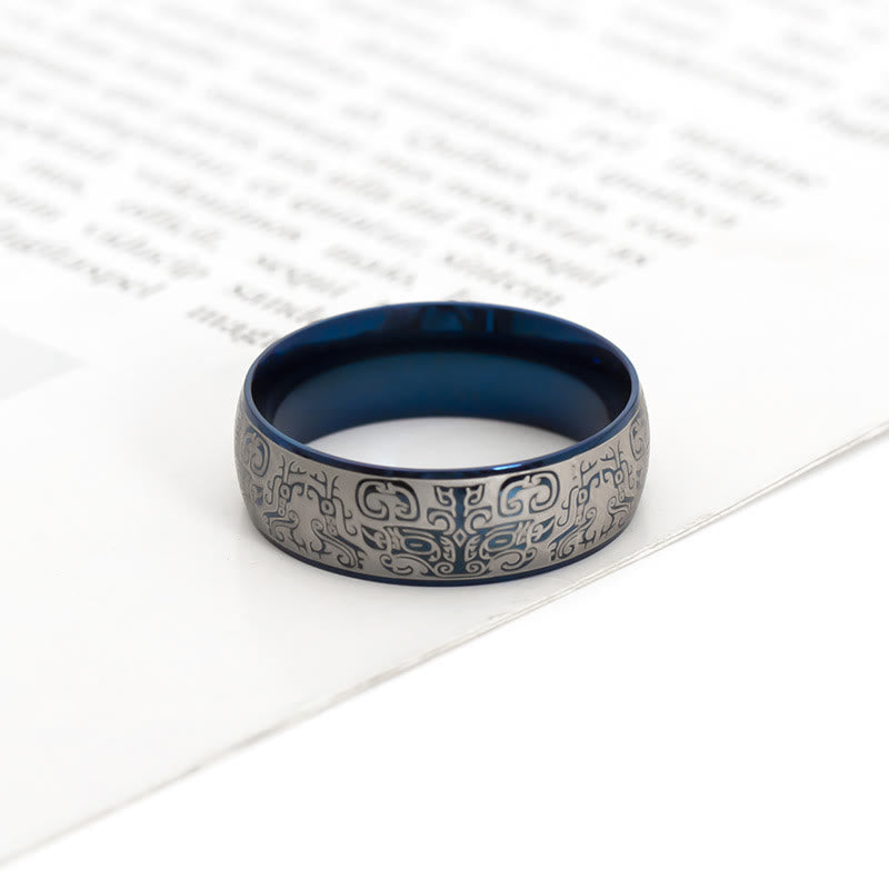 8 mm Taotie-Ring aus Titanstahl für Glück und Reichtum