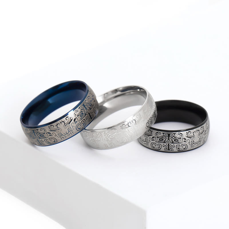 8 mm Taotie-Ring aus Titanstahl für Glück und Reichtum
