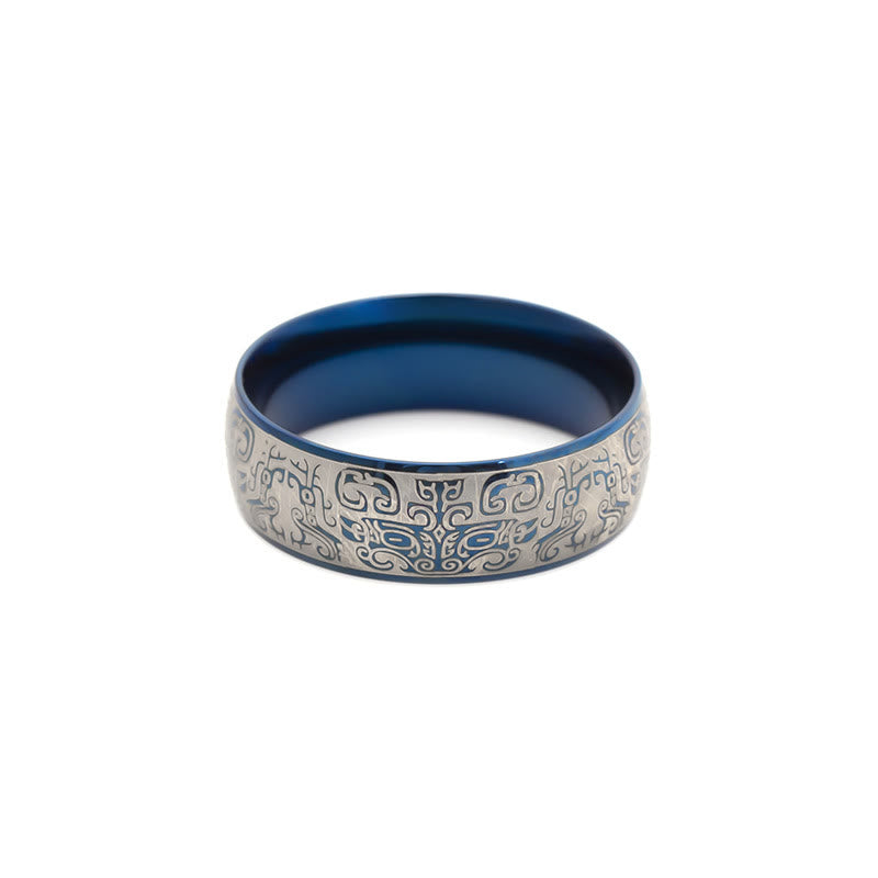 8 mm Taotie-Ring aus Titanstahl für Glück und Reichtum