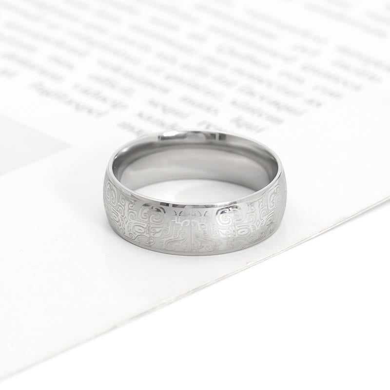 8 mm Taotie-Ring aus Titanstahl für Glück und Reichtum