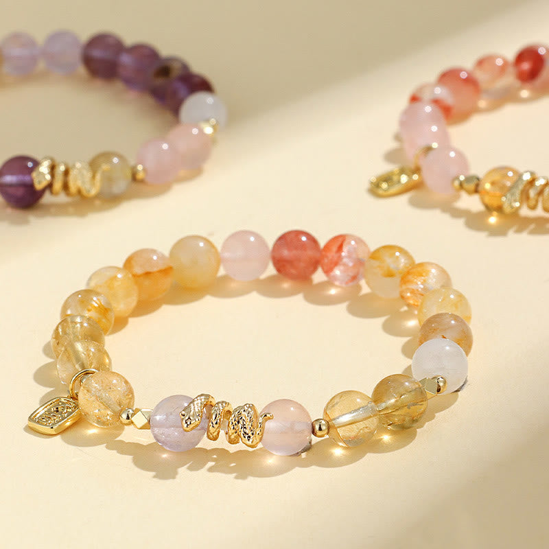 8 mm großes Glücksarmband aus verschiedenen Kristallen mit Amethyst für Gleichgewicht
