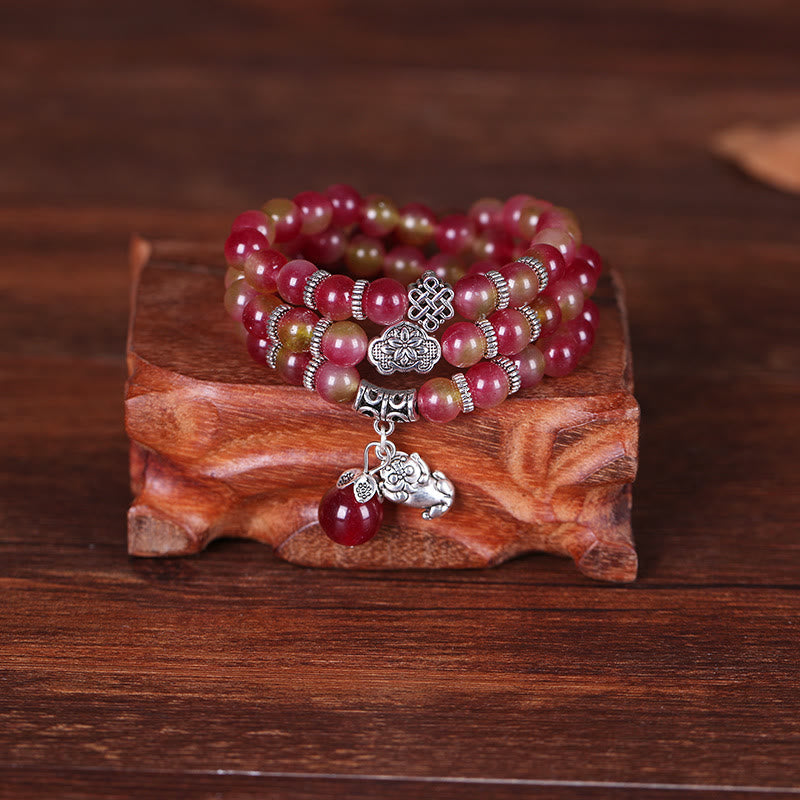 8 mm Wassermelonen-Turmalin-Armband für spirituellen Schutz