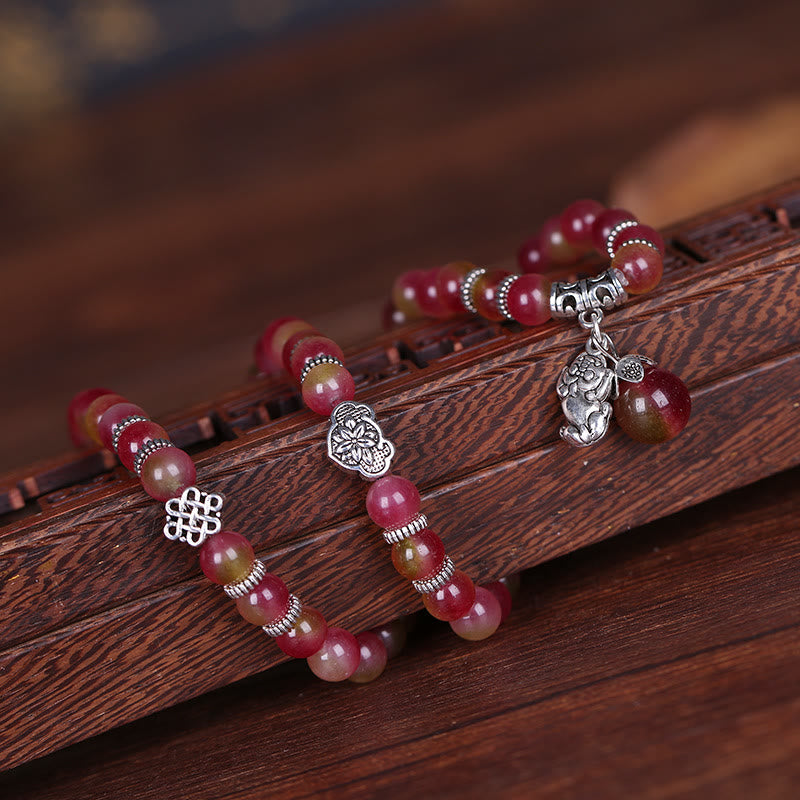 8 mm Wassermelonen-Turmalin-Armband für spirituellen Schutz