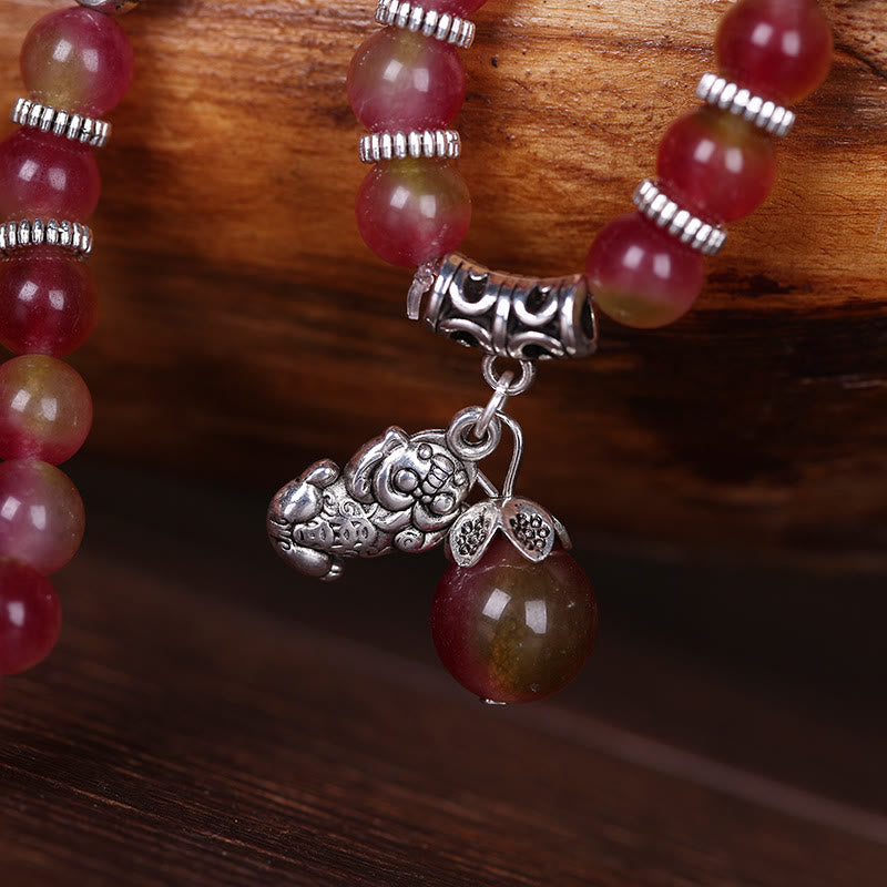 8 mm Wassermelonen-Turmalin-Armband für spirituellen Schutz