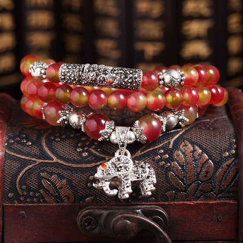 8 mm Wassermelonen-Turmalin-Armband für spirituellen Schutz