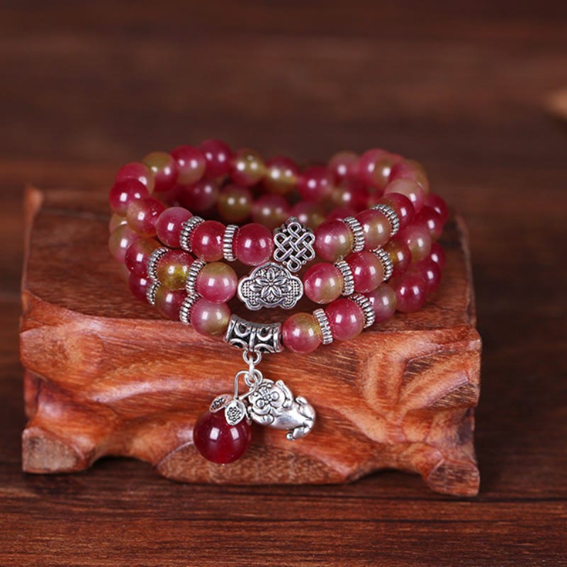 8 mm Wassermelonen-Turmalin-Armband für spirituellen Schutz