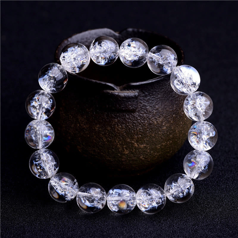 8 mm weißes Kristall-Schutz-Heilarmband