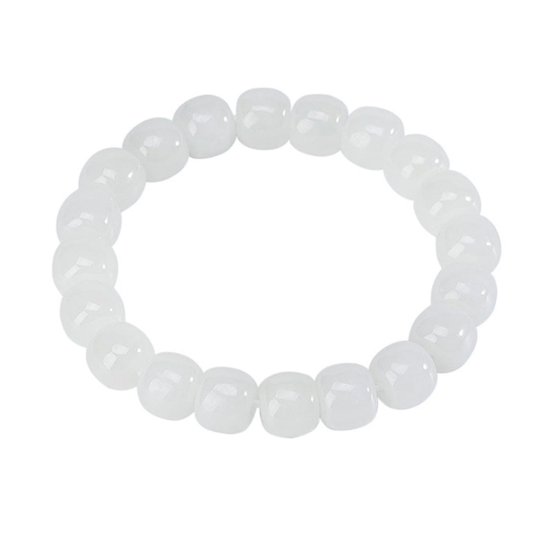 8 mm weißes Jade-Schutzarmband für Glück und Erfolg