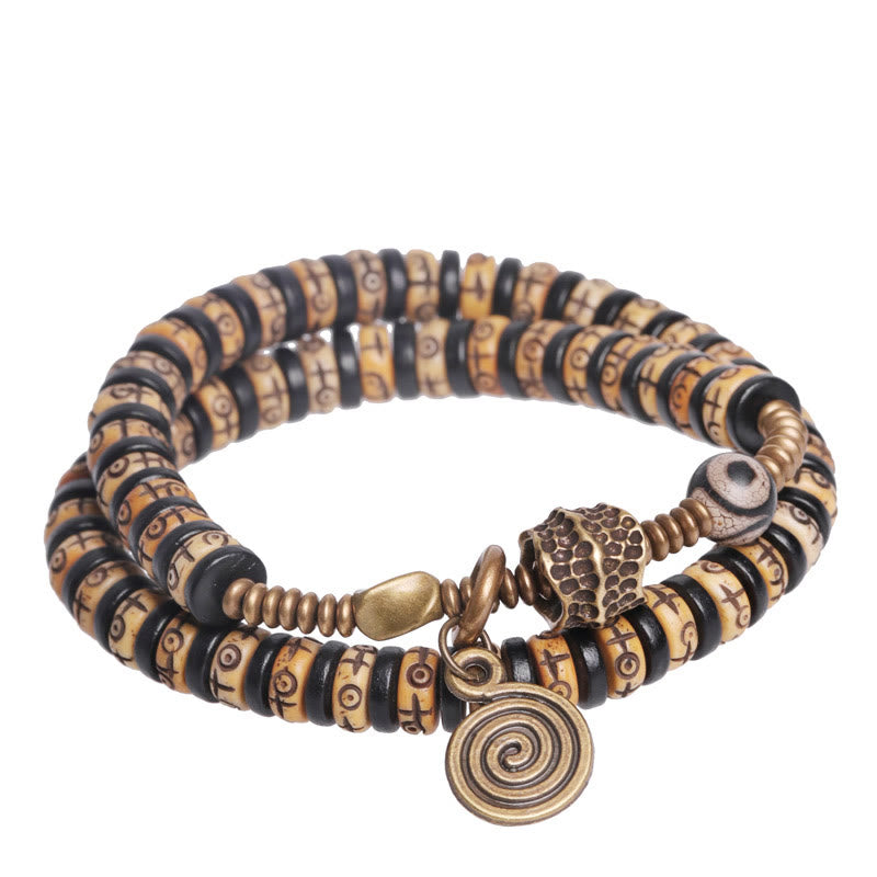8 mm Yak-Knochen-Ebenholz-Stärke-Doppelwickelarmband