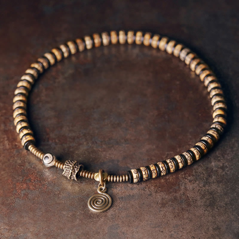 8 mm Yak-Knochen-Ebenholz-Stärke-Doppelwickelarmband