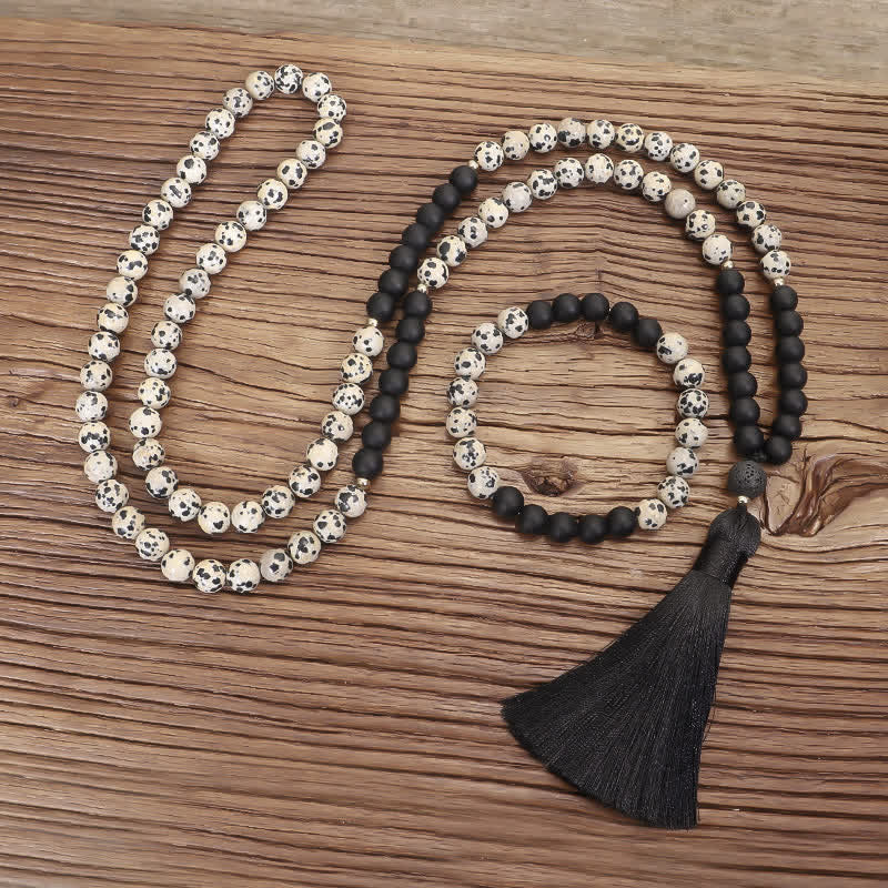 8 mm Zebra-Jaspis-Schutzarmband aus mattiertem Stein