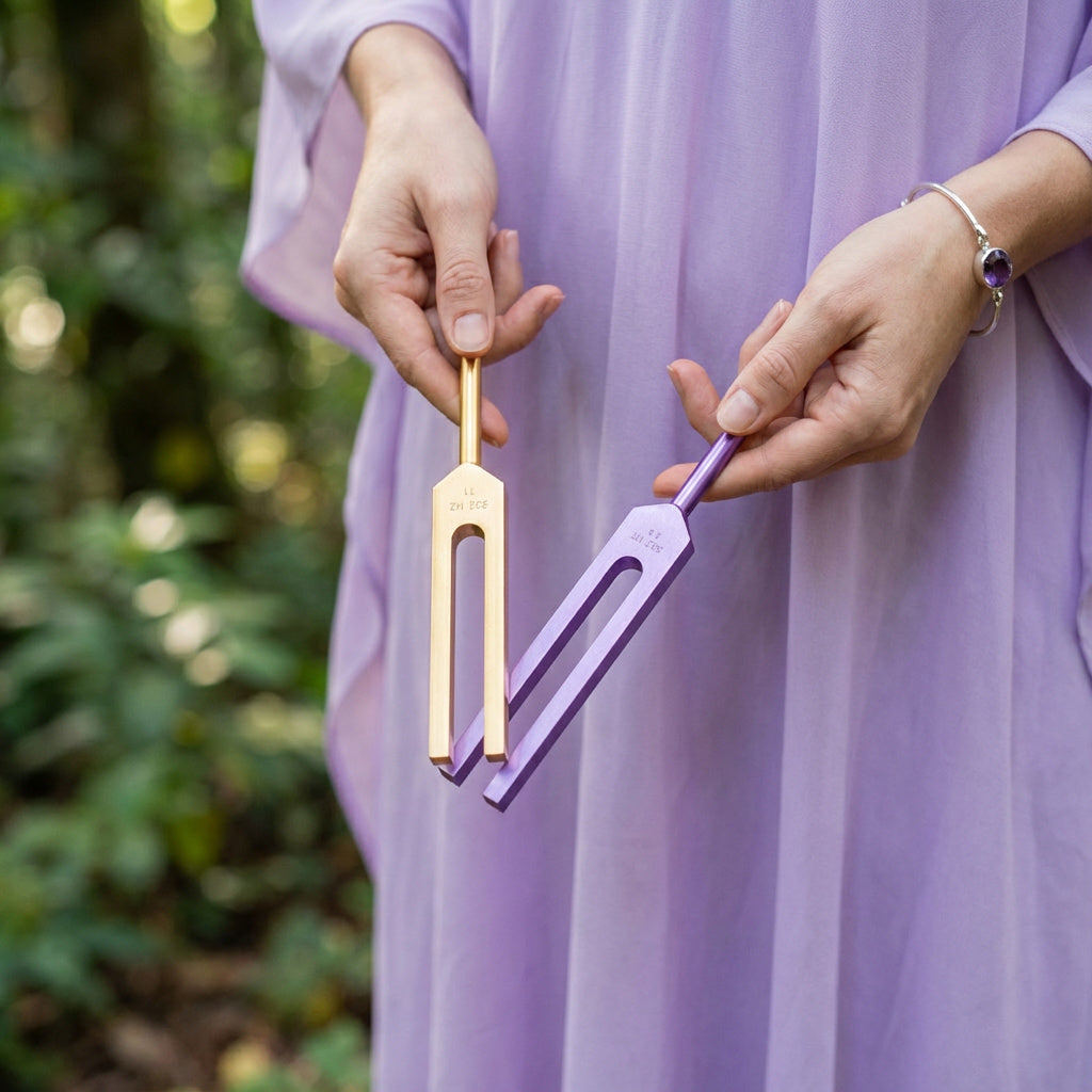 8pc Chakra Tuning Fork Set for Biofield & Soul Healing - Lifestyle