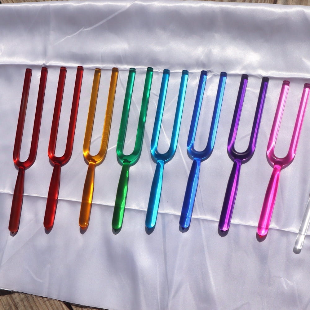 8pc Crystal Tuning Fork Set - CDEFGABC Notes Sound Healing - On sale