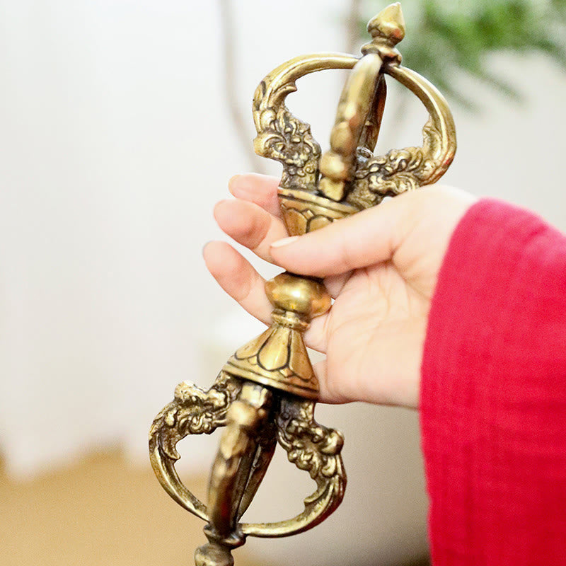 9,06 Zoll Kupfer Meditation Dorje Handgefertigt in Nepal