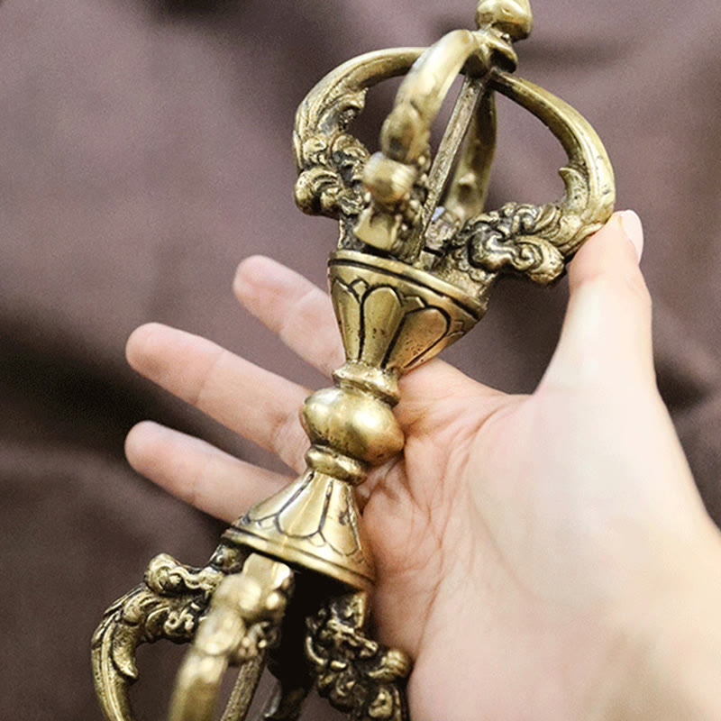 9,06 Zoll Kupfer Meditation Dorje Handgefertigt in Nepal