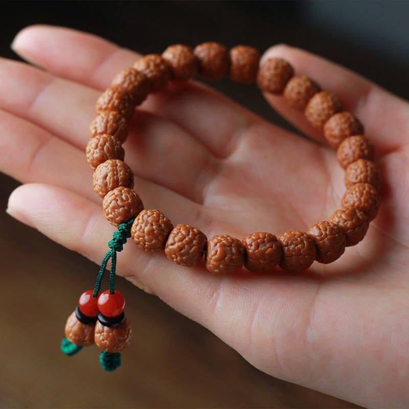 9–11 mm Achat Rudraksha Bodhi Seed Reichtumsarmband