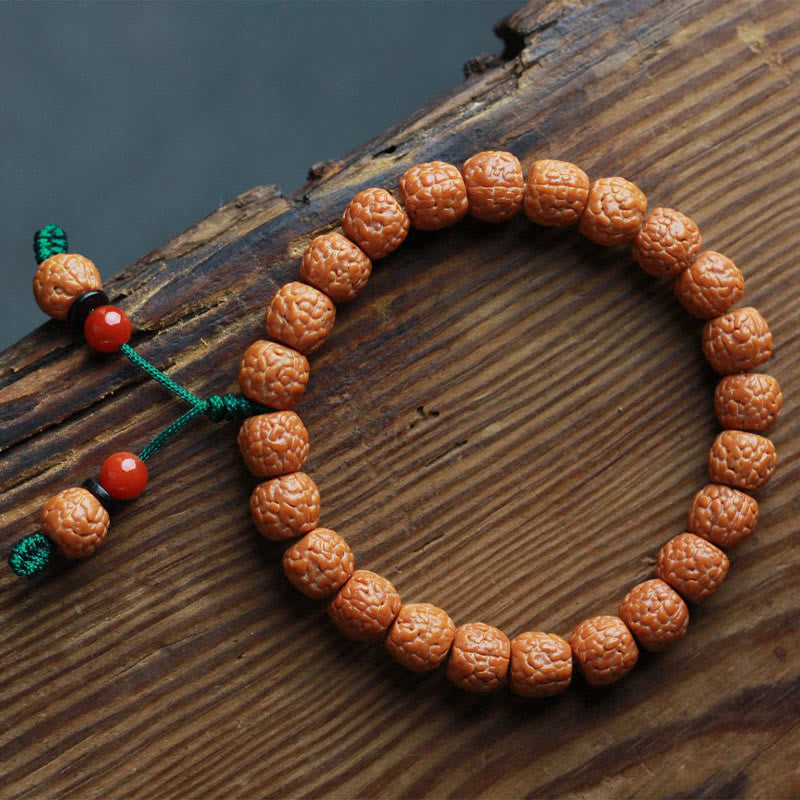 9–11 mm Achat Rudraksha Bodhi Seed Reichtumsarmband