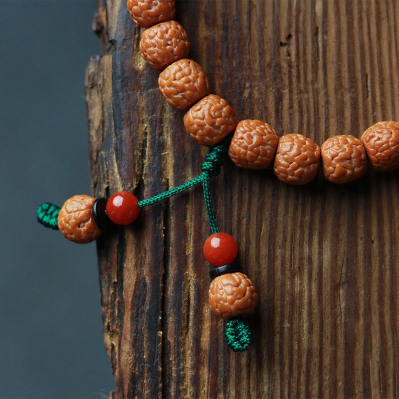 9–11 mm Achat Rudraksha Bodhi Seed Reichtumsarmband