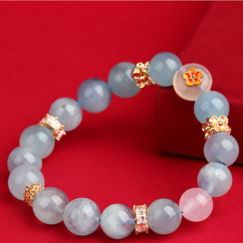 9,5 mm Fünf-Elemente-Heilarmband aus grünem Phantomachat