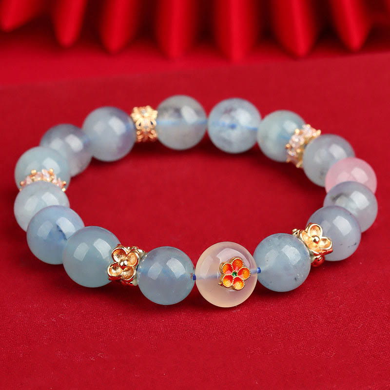 9,5 mm Fünf-Elemente-Heilarmband aus grünem Phantomachat