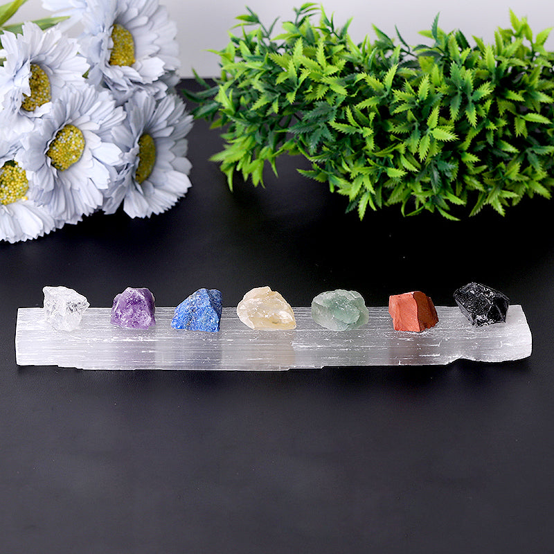 9" Chakra Selenite Crystal Wand for Meditation & Spiritual Healing