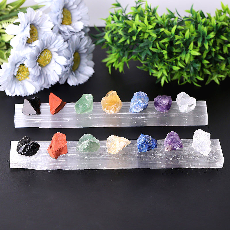 9" Chakra Selenite Crystal Wand for Meditation & Spiritual Healing