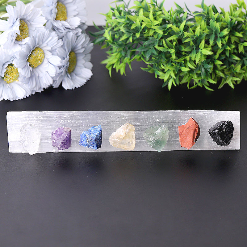 9" Chakra Selenite Crystal Wand for Meditation & Spiritual Healing