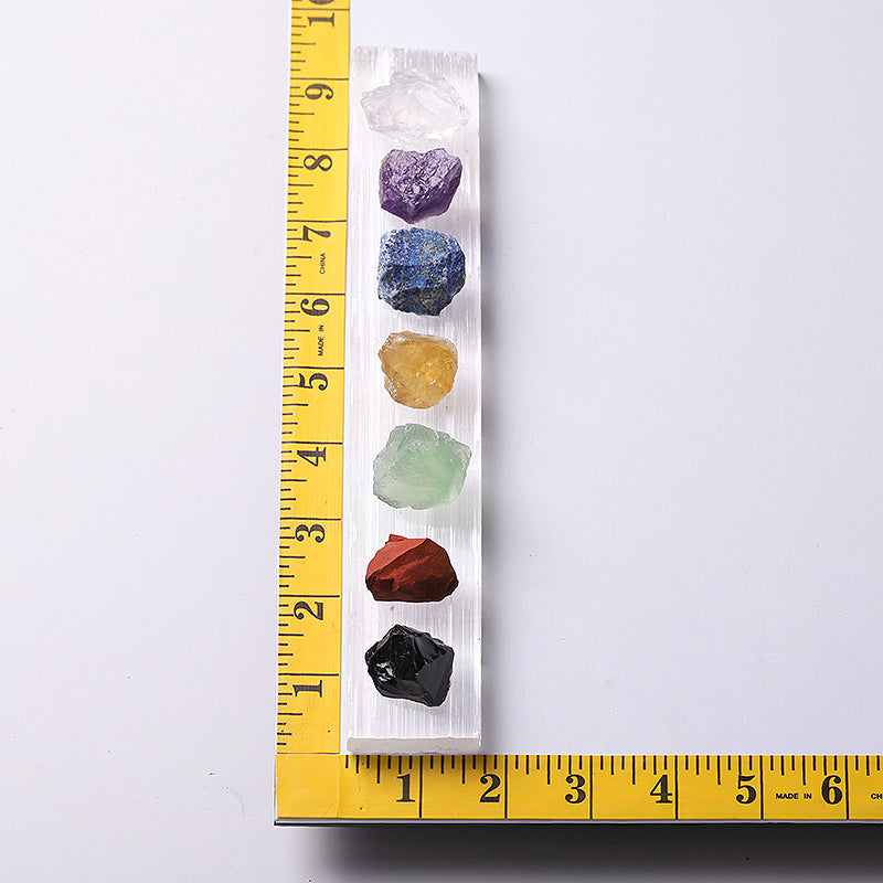 9" Chakra Selenite Crystal Wand for Meditation & Spiritual Healing