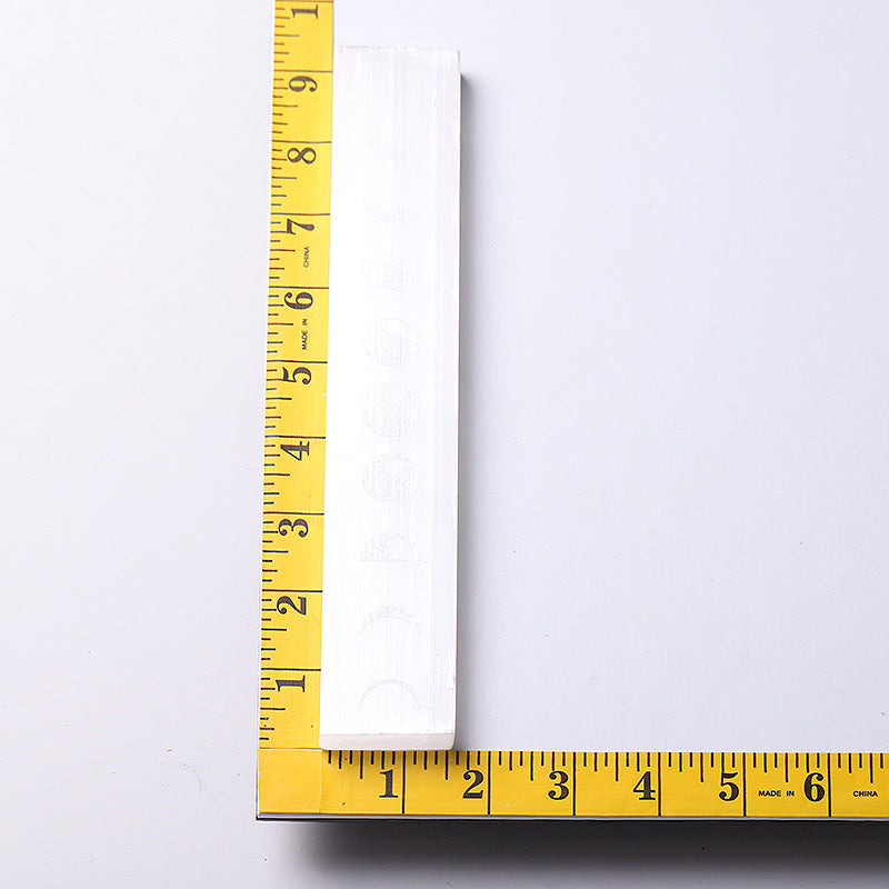 9-inch Selenite Wand with Moon Pattern for Meditation