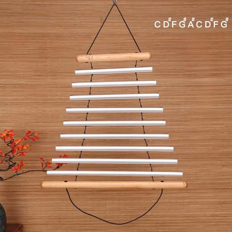 Hanging 9 notes Equilibrium Swing Chimes with white bars for Yoga Sound Therapy